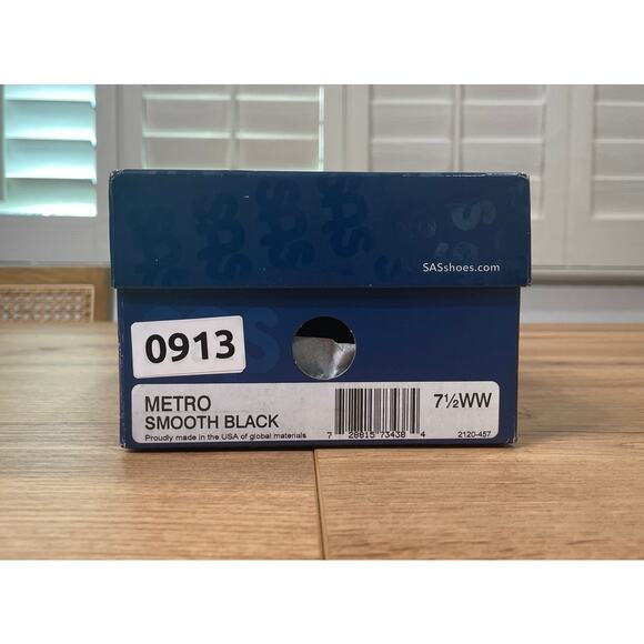 SAS Metro Slip On Loafers Smooth Black Leather Size 7.5 Double Wide NIB Slip-On - Picture 12 of 13